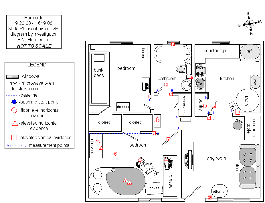 926x712 Crime Scene Indoors - Crime Sketch