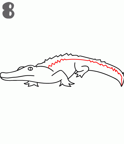 417x485 How To Draw A Crocodile - Crocodile Sketch