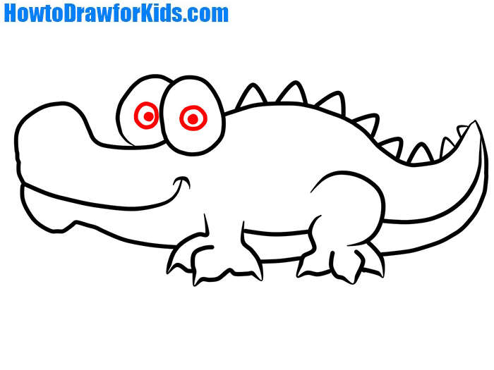 700x525 How To Draw Crocodile For Kids Howtodrawforkids - Crocodile Sketch