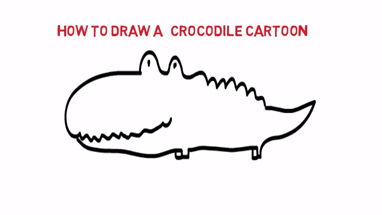 1280x720 Crocodile How To Draw A Crocodile Cartoon Easy Sketch Drawing - Crocodile Sketch