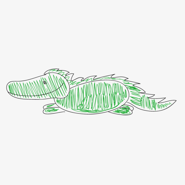 650x651 Vector Hand Drawn Sketch Green Crocodile, Sketch Vector, Green - Crocodile Sketch