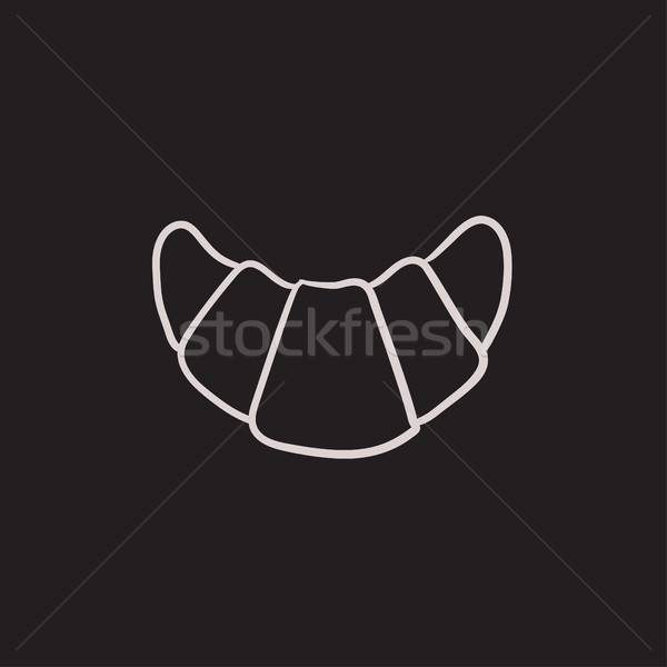 600x600 Croissant Sketch Icon. Vector Illustration Andrei Krauchuk - Croissant Sketch