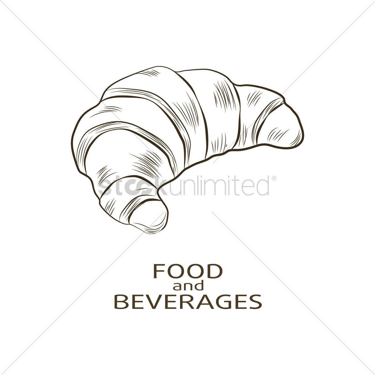 1300x1300 Free Croissant Vector Image - Croissant Sketch