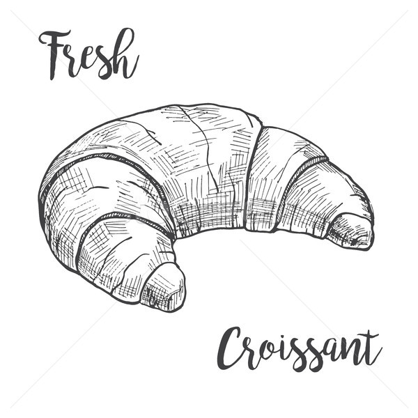 Croissant Sketch at PaintingValley.com | Explore collection of ...