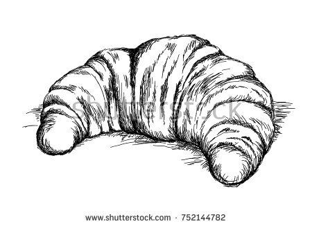 450x326 Hand, Bread, Drawn, Bakery, Croissant, Food, Vintage, Sketch - Croissant Sketch