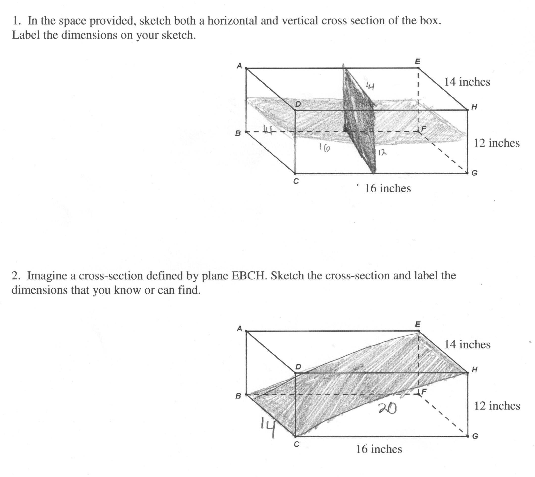 2161x1929 Inside The Box Students Are Asked To Identify And Draw Cross - Cross Section Sketch
