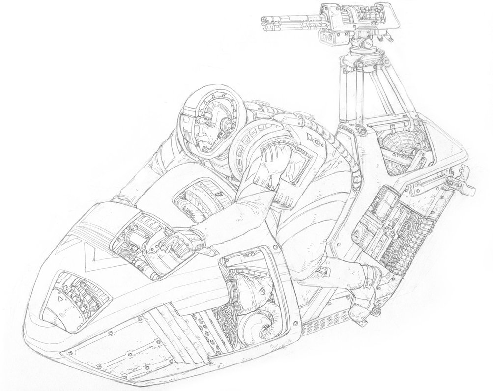 1003x796 Order Scout Hoverbike Cross Section Sketch By Penuser - Cross Section Sketch