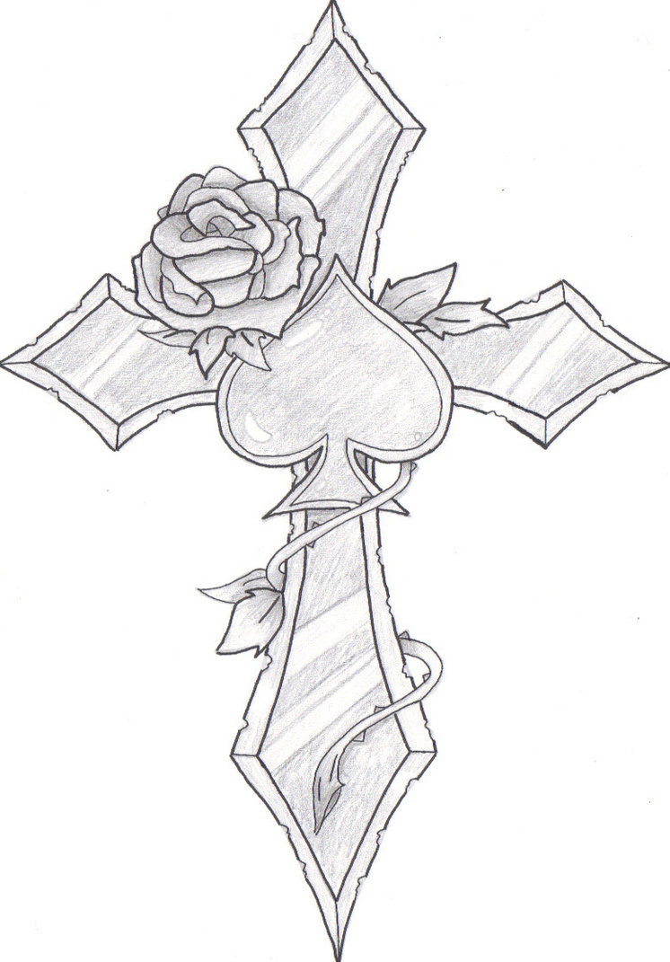 746x1071 Cross Pencil Sketches Simple Cross Sketching With Pencil Colored - Cross Sketch Images