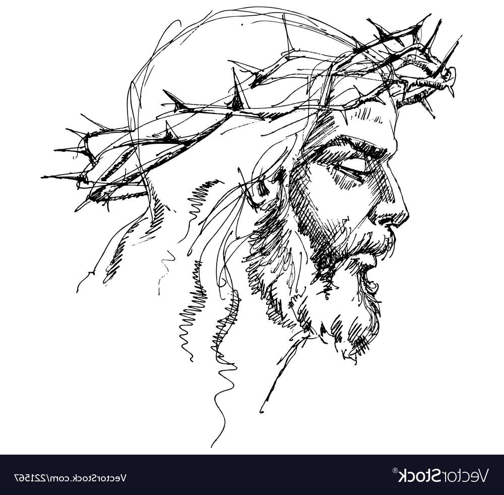 1000x981 Best Free Cross Silhouette Jesus On The Sketch Design Free - Cross Sketch Images