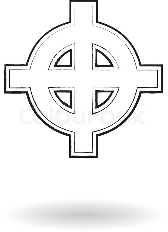 577x800 Celtic Cross Sketch Vector Illustration, Cross Silhouette Isolated - Cross Sketch Images
