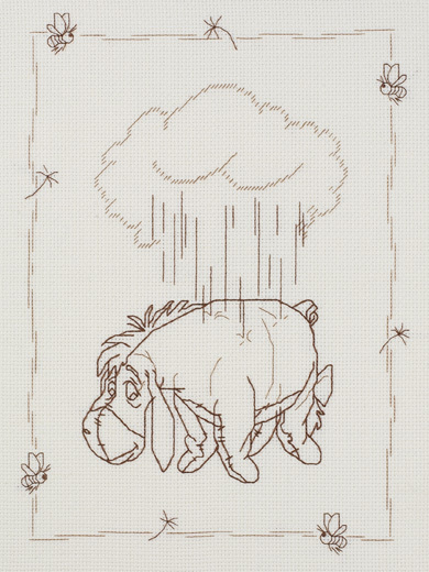 390x520 Disney Eeyore Sketch - Cross Stitch Sketch