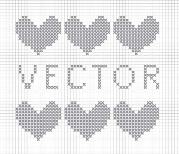 585x504 How To Create A Vector Cross Stitch Effect In Adobe Illustrator - Cross Stitch Sketch