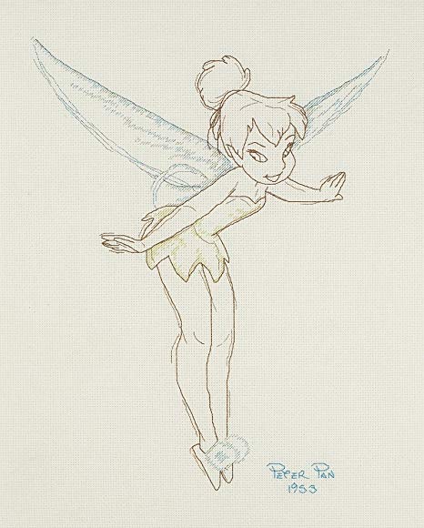 466x580 Tinker Bell Sketch Counted Cross Stitch Kit 12x15 14 Count - Cross Stitch Sketch