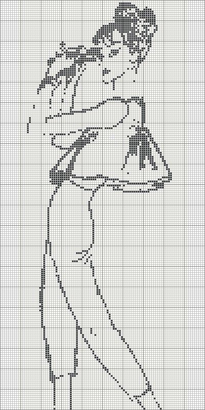 401x801 Free Cross Stitch Fashion Sketch Pattern Name Fashion - Cross Stitch Sketch
