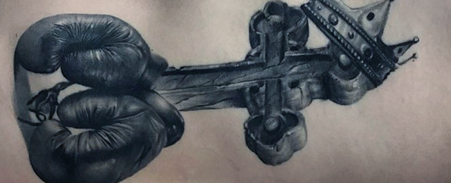 640x260 50 3d Cross Tattoo Designs For Men - Cross Tattoo Sketch
