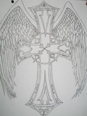 300x400 Google Goblog - Cross With Wings Sketch