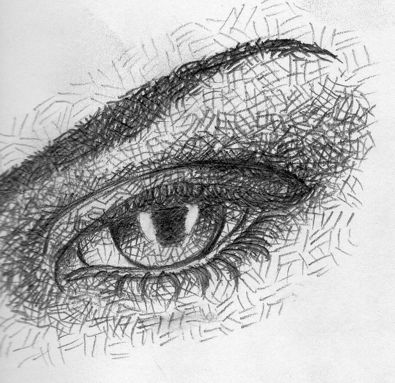 797x773 Cross Hatch Sketch Of An Eye Tlt Visual Arts Instruction - Crosshatch Sketch