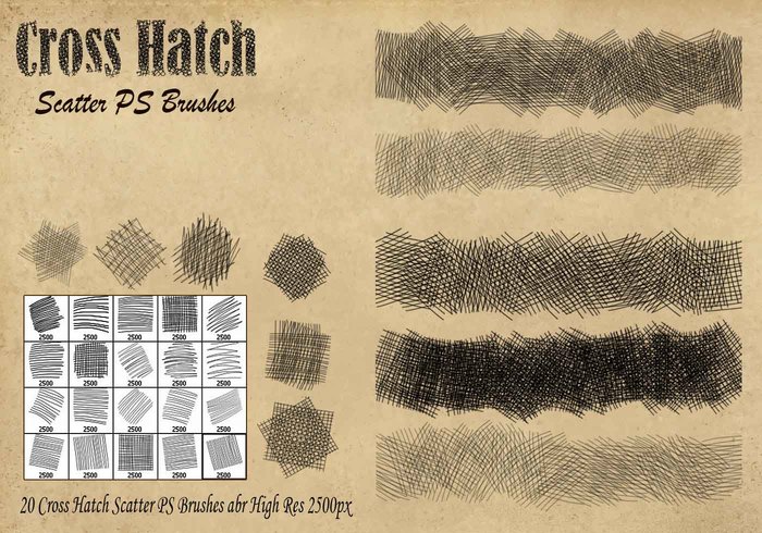 700x490 Cross Hatch Scatter Ps Brushes Abr - Crosshatch Sketch