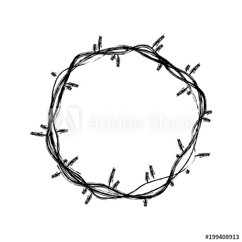 500x500 Crown Of Thorns Jesus Christ Sketch Vector Illustration - Crown Of Thorns Sketch