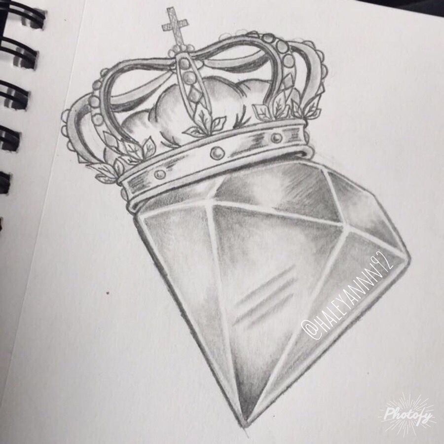900x900 Diamond And Crown Sketch - Crown Sketch