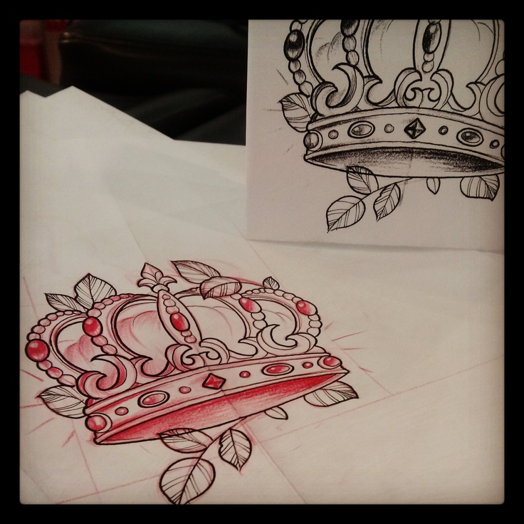 736x736 Crown And Leaves Tattoo Design Sketch - Crown Tattoo Sketch