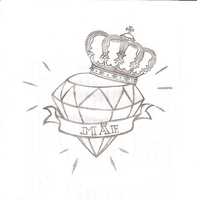 629x640 Drawn Crown Diamond - Crown Tattoo Sketch