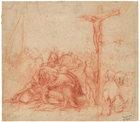 550x480 Crucifixion Giovanni Antonio Da Pordenone The Morgan Library - Crucifiction Sketch