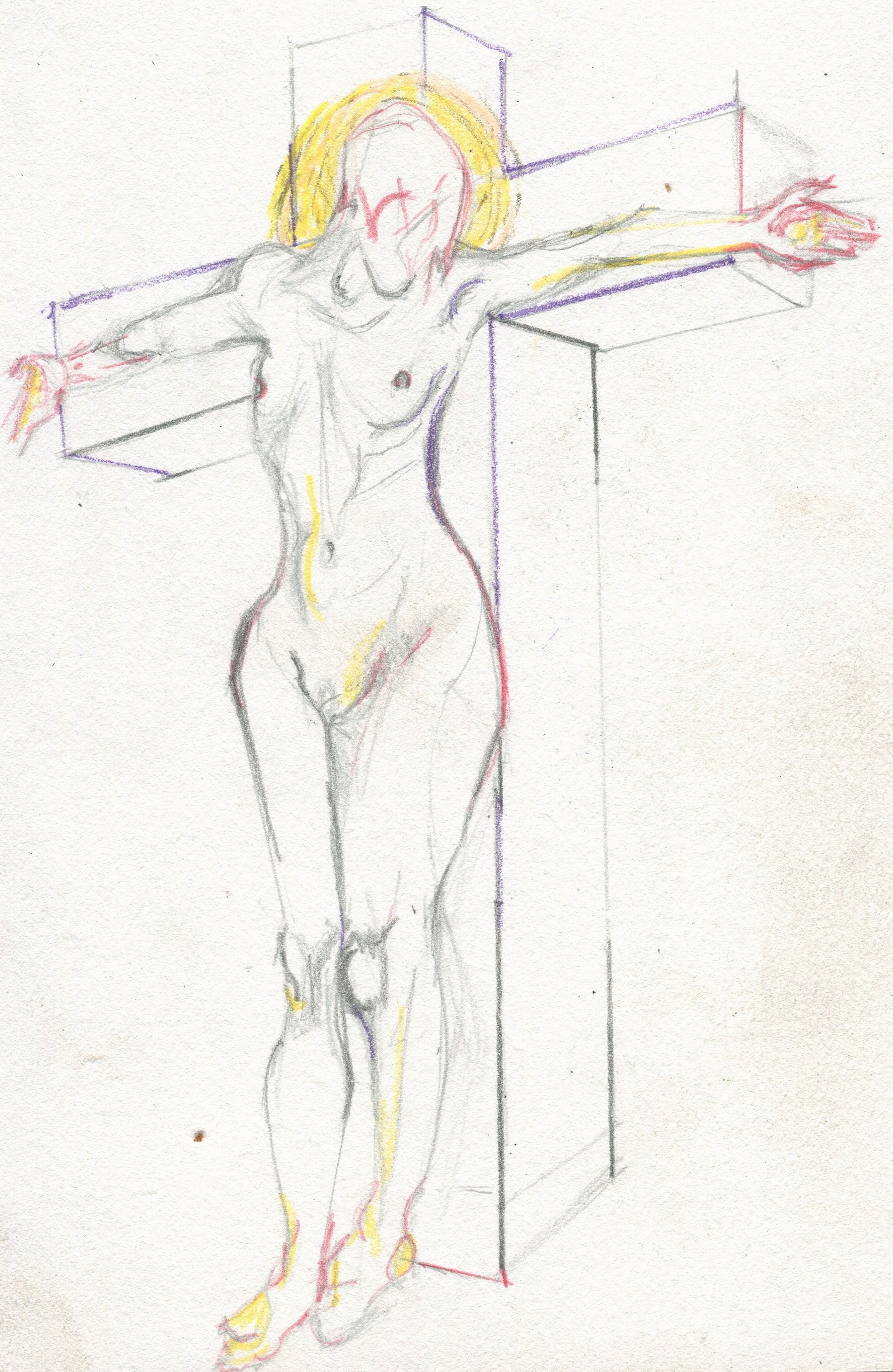 1915x2941 Crucifixion Of Pencil On Paper, X Artist Ted - Crucifiction Sketch