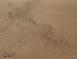 300x230 Claude Ferdinand Gaillard Drawing Sketch Crucifixion Print - Crucifixion Sketch