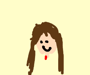 300x250 Crude Sketch Of Girl With Brown Hair Head Only - Crude Sketch