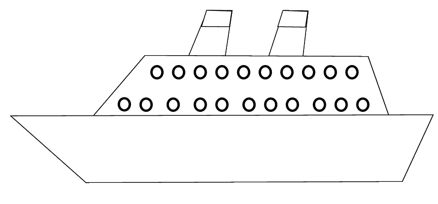 886x414 Cruise Ship Clipart Sketch - Cruise Ship Sketch