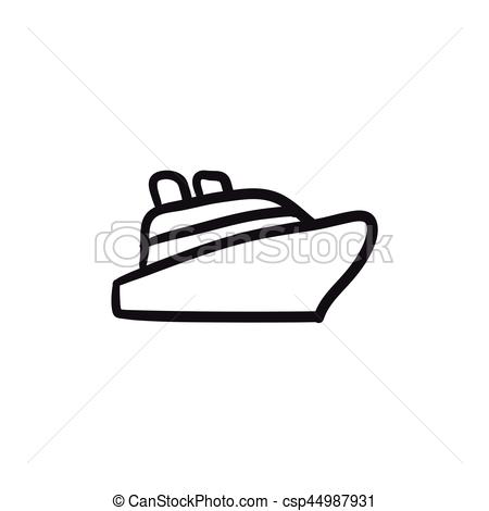 450x470 Cruise Ship Sketch Icon. Cruise Ship Vector Sketch Icon... Vectors - Cruise Ship Sketch