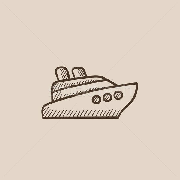 600x600 Cruise Ship Sketch Icon. Vector Illustration Andrei Krauchuk - Cruise Ship Sketch