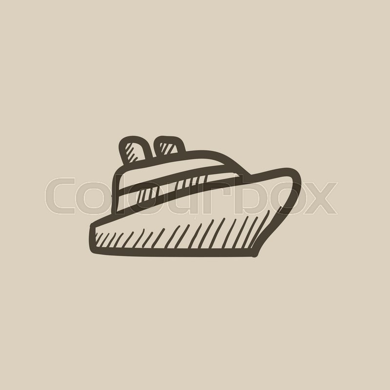 800x800 Cruise Ship Vector Sketch Icon Isolated On Background. Hand Drawn - Cruise Ship Sketch