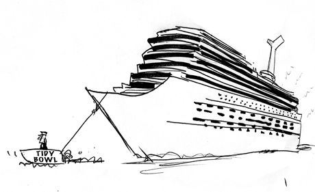 460x281 Sketch Cruise Ship Towed In - Cruise Ship Sketch