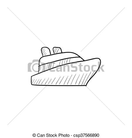 450x470 Cruise Ship Sketch Icon. Cruise Ship Vector Sketch Icon Isolated - Cruise Sketch