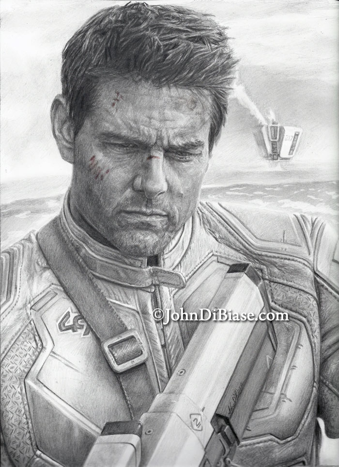 700x963 Pencil Drawing Of Tom Cruise As Jack Harper In - Cruise Sketch