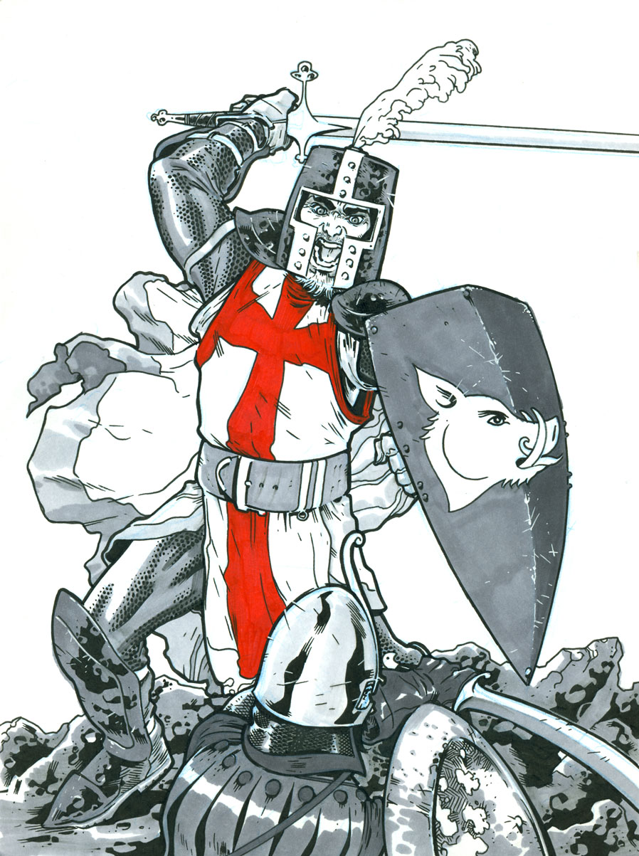 898x1203 Crusader Tilt Shift Sketch Josh Hood Illustration - Crusader Sketch