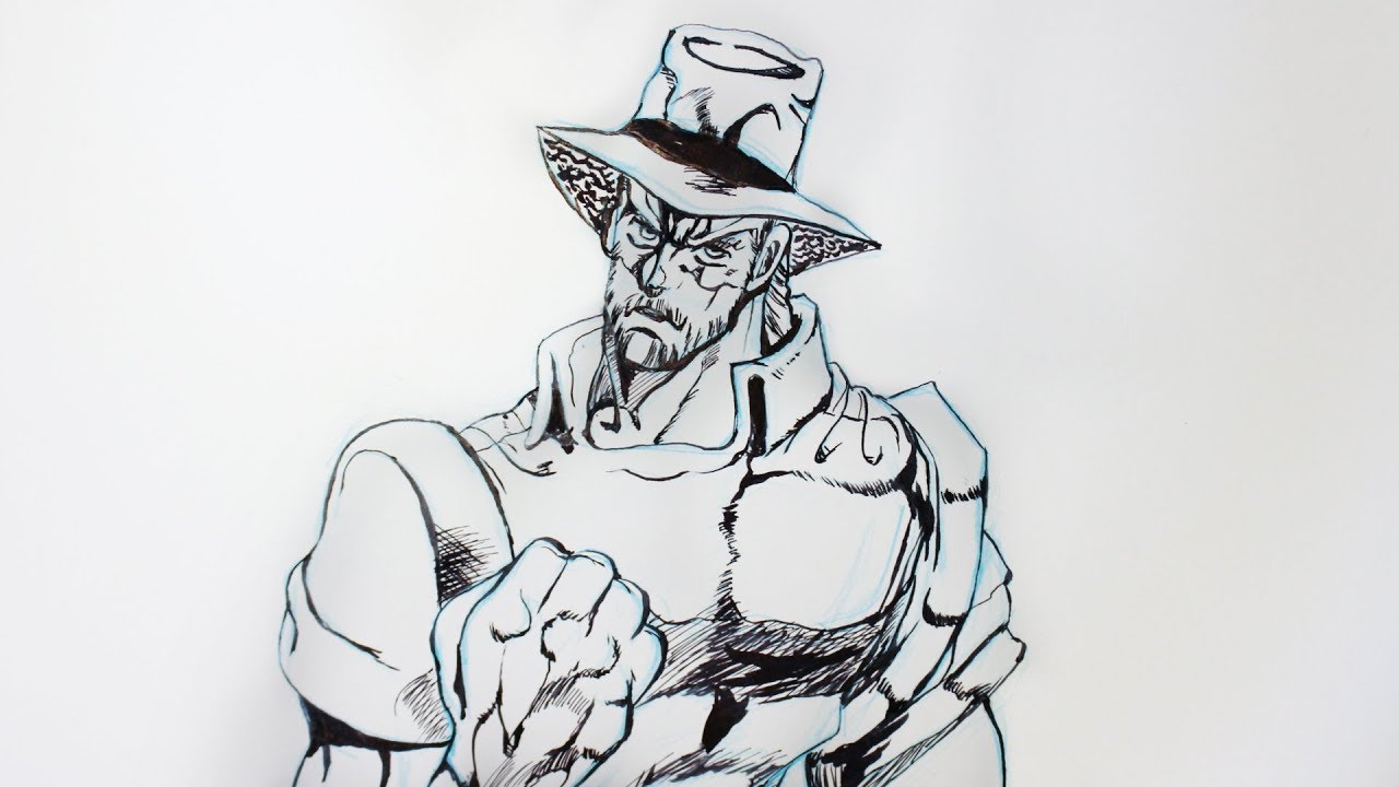 1280x720 Drawing Joseph Joestar - Crusader Sketch
