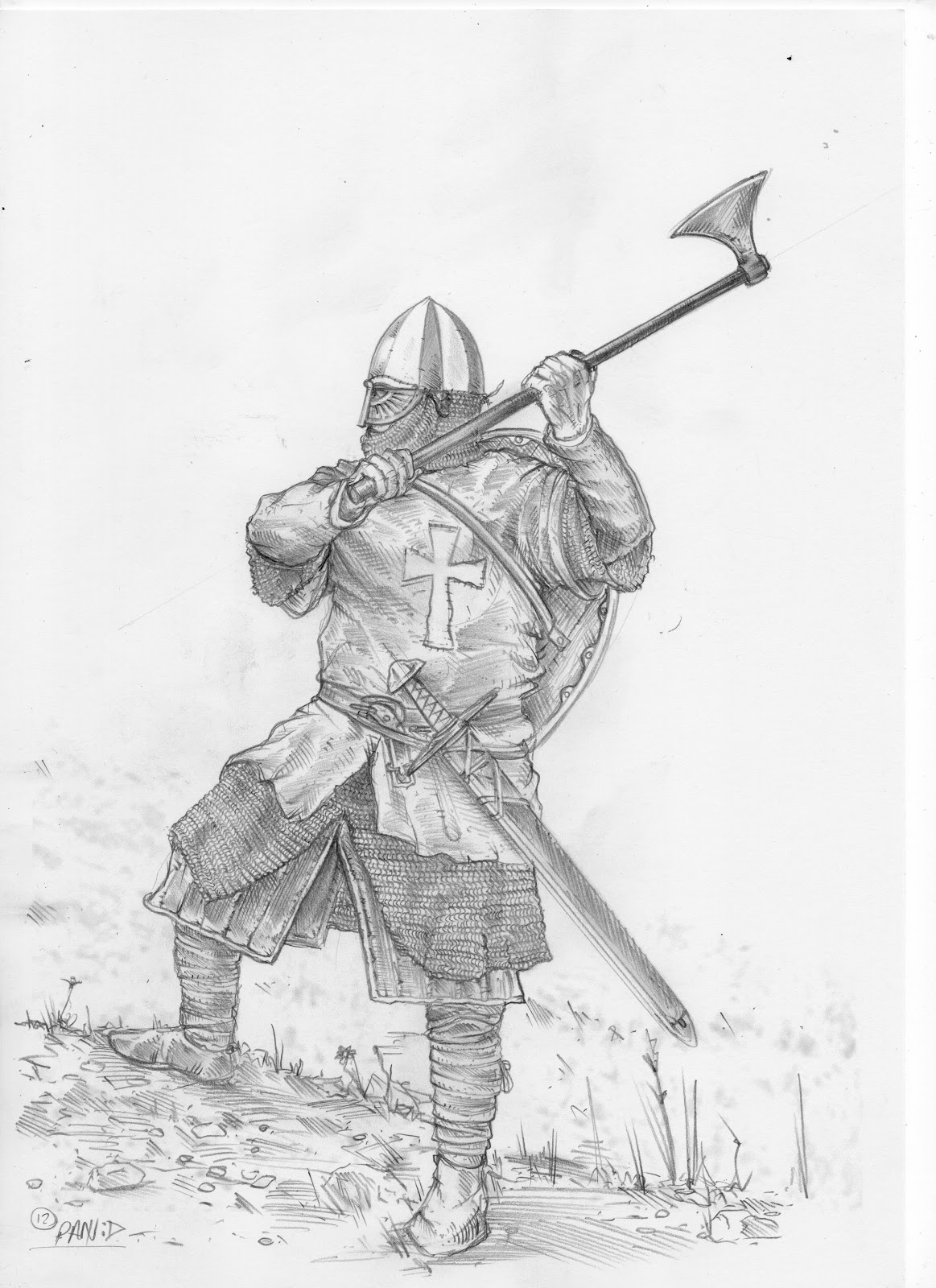 1163x1600 Knight Studies! Apple Core Art And Illustrations - Crusader Sketch