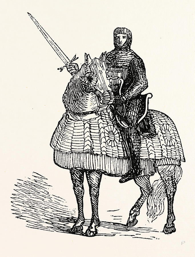 683x900 Norman Crusader, Engraving 19th Century Drawing By Litz Collection - Crusader Sketch