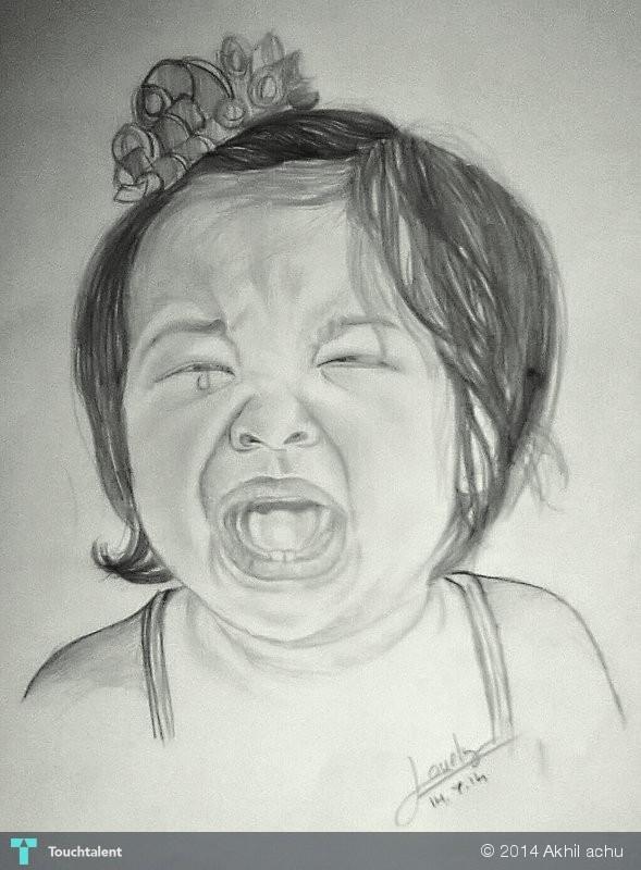 589x800 Crying Baby Touchtalent - Crying Baby Sketch