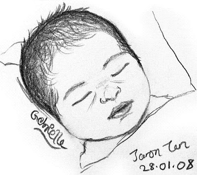 400x356 Jaron Baby Sketches - Crying Baby Sketch