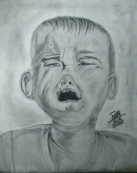 197x250 Charcoal Painting And Charcoal Sketch Wholesaler Parth Art World - Crying Baby Sketch
