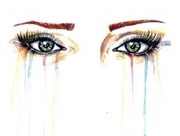 260x197 Download Two Crying Eyes Drawing Clipart Drawing Eye Sketch - Crying Eyes Sketch