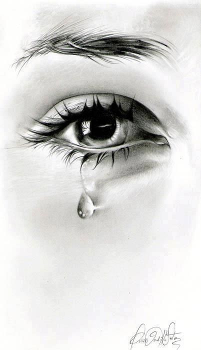 402x700 Illustration Inspiration Drawings, Eye And Sketches - Crying Eyes Sketch
