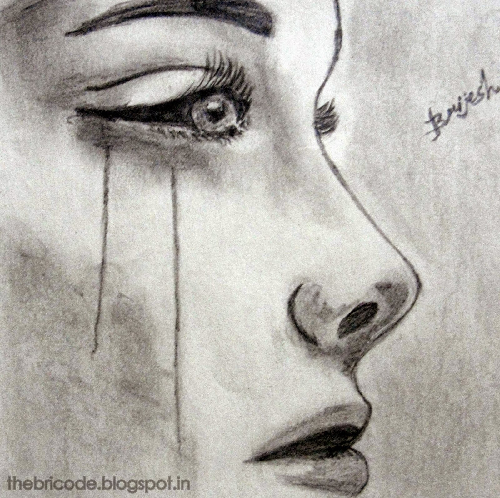Sad Face Crying Drawing