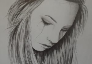 Crying Face Sketch at PaintingValley.com | Explore collection of Crying ...