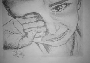 300x210 Easy Pencil Drawing Of Crying Crying Face Drawing At Getdrawings - Crying Face Sketch