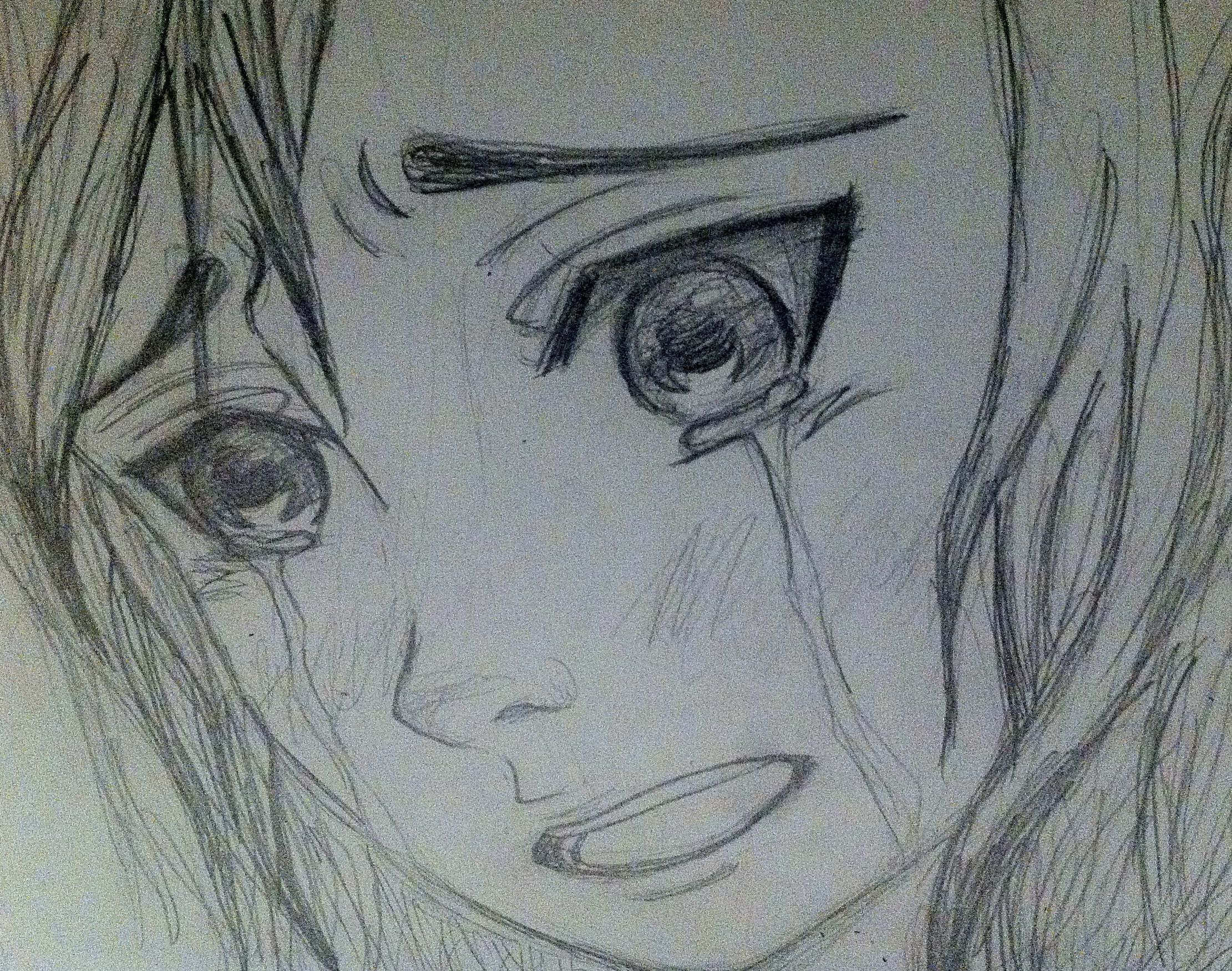 2221x1751 Drawing Of A Anime Girl Crying Face - Crying Face Sketch